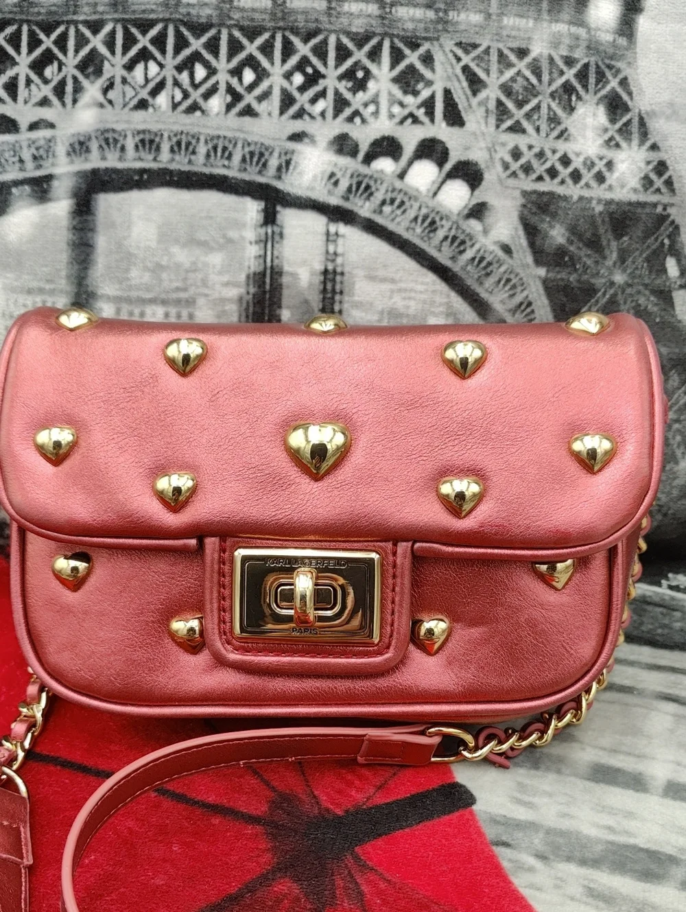 Karl Lagerfeld Paris Agyness Heart Studded Convertible Bag
